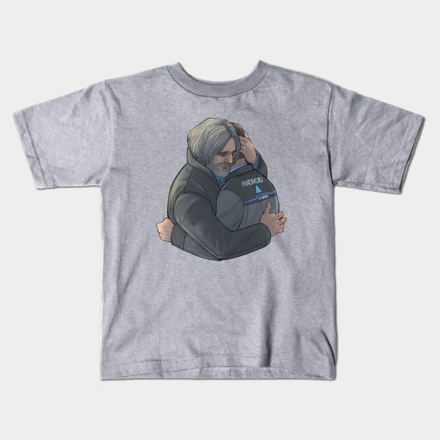 Hank and Connor hug Kids T-Shirt by Julientel89